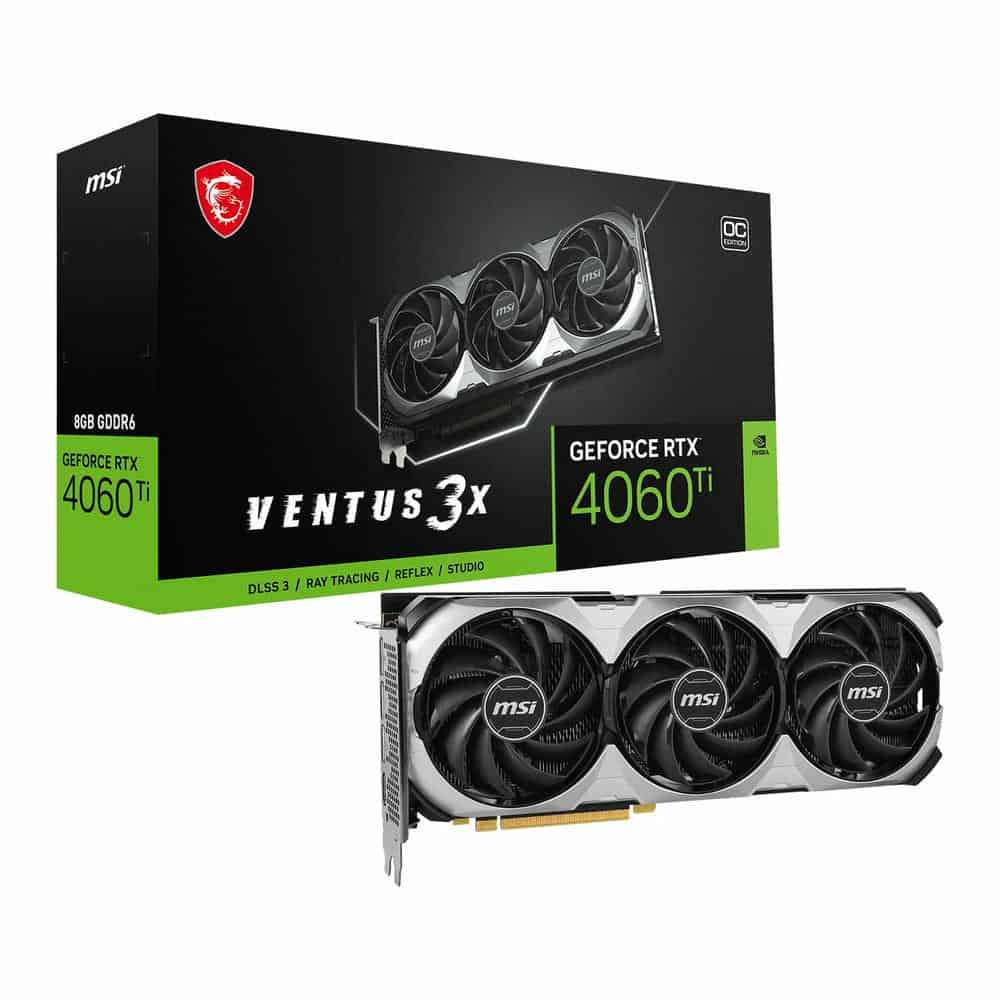 MSI NVIDIA GeForce RTX 4060 Ti 8GB VENTUS 3X OC Ada Lovelace Graphics Card